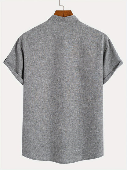 Nómada | Camisa Lino Beige Manga Corta