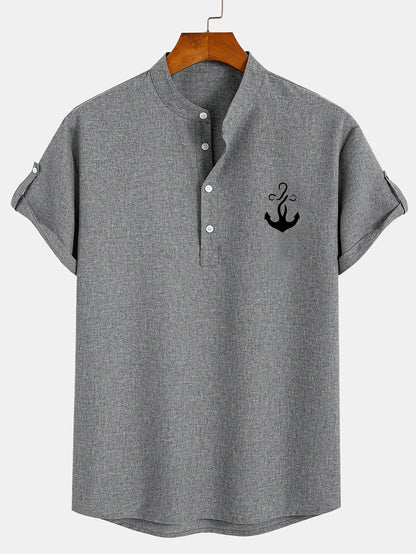 Nómada | Camisa Lino Beige Manga Corta