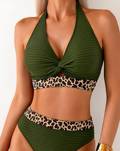 Marbella | Bikini Negro Animal Print Ajustable