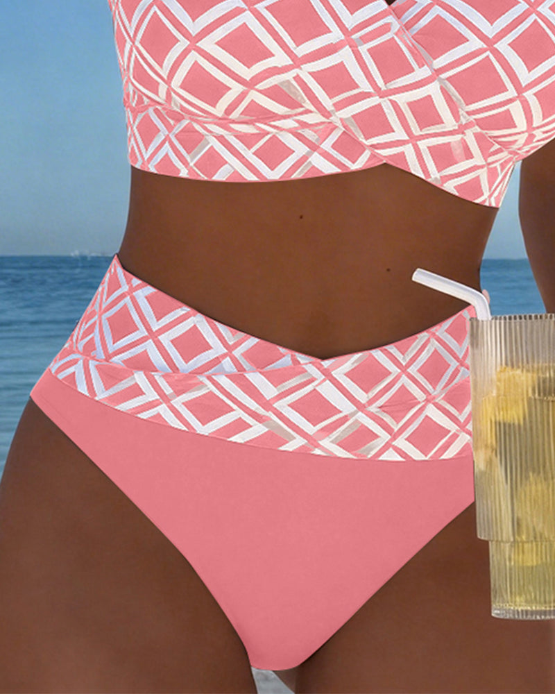 Mykonos | Bikini Estampado Marrón Ajustable