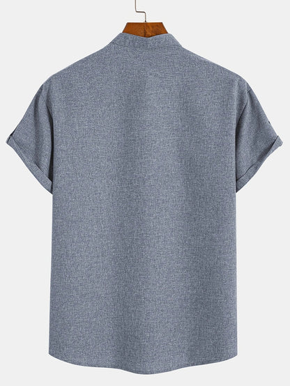 Nómada | Camisa Lino Beige Manga Corta