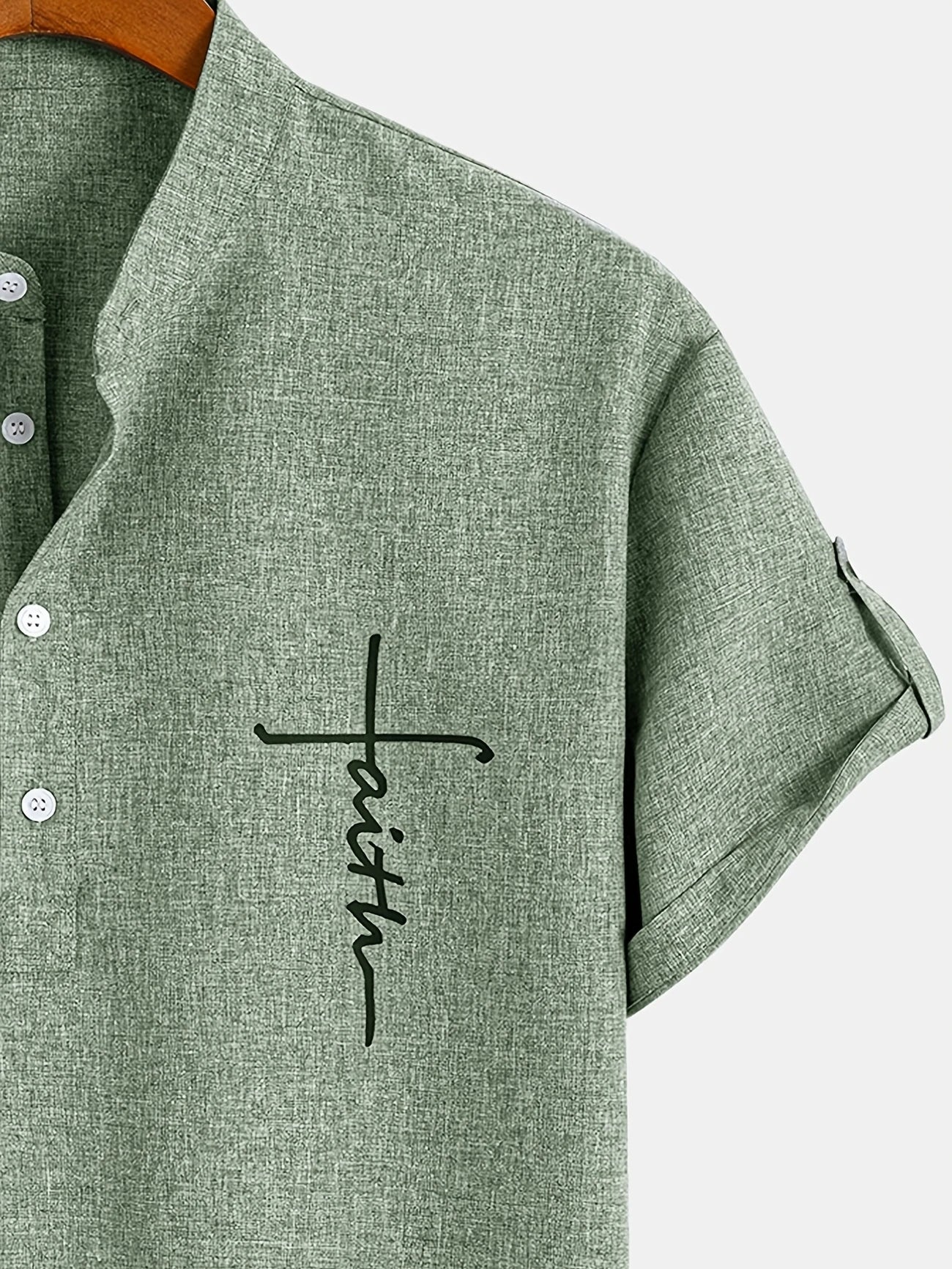 Nómada | Camisa Lino Beige Manga Corta