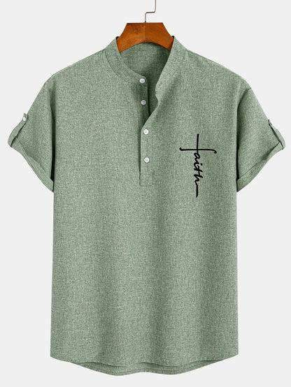 Nómada | Camisa Lino Beige Manga Corta