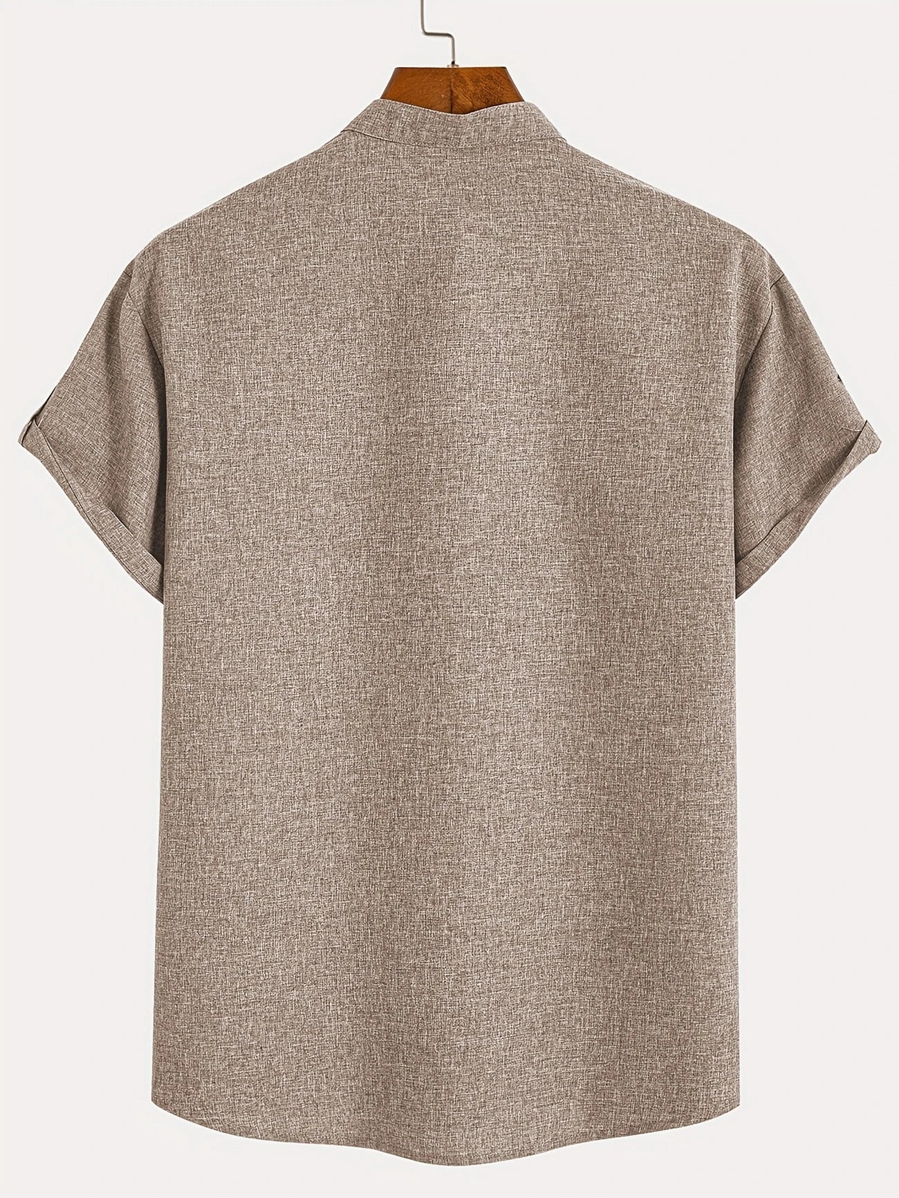 Nómada | Camisa Lino Beige Manga Corta