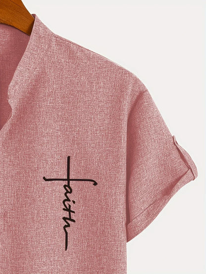 Nómada | Camisa Lino Beige Manga Corta