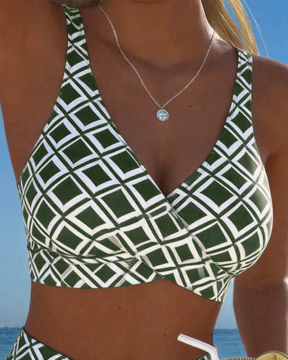 Mykonos | Bikini Estampado Marrón Ajustable