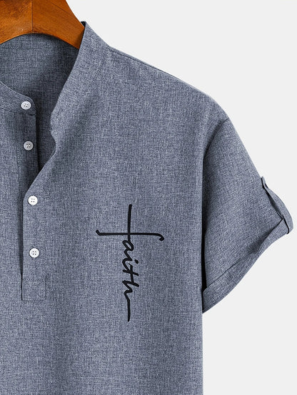 Nómada | Camisa Lino Beige Manga Corta