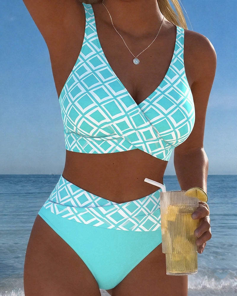 Mykonos | Bikini Estampado Marrón Ajustable