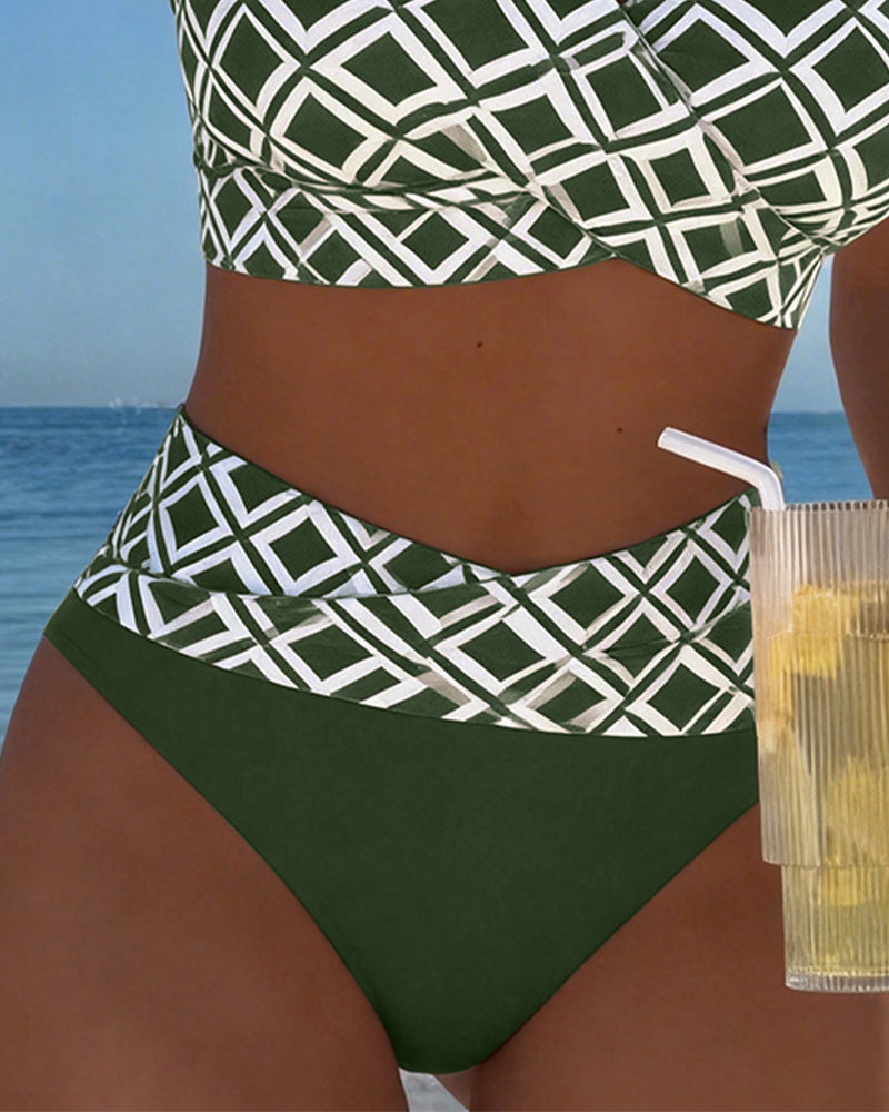 Mykonos | Bikini Estampado Marrón Ajustable