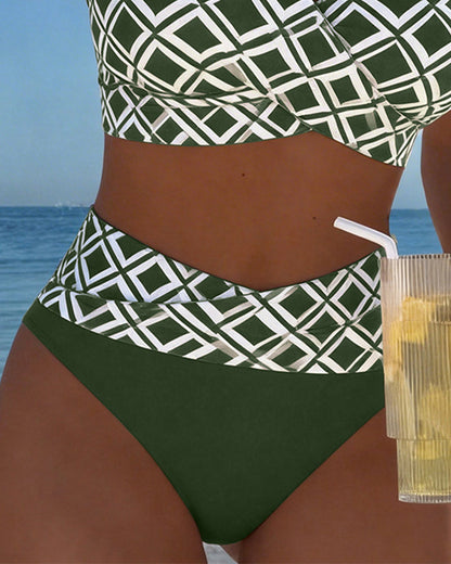 Mykonos | Bikini Estampado Marrón Ajustable