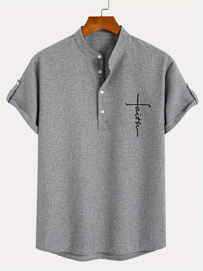 Nómada | Camisa Lino Beige Manga Corta