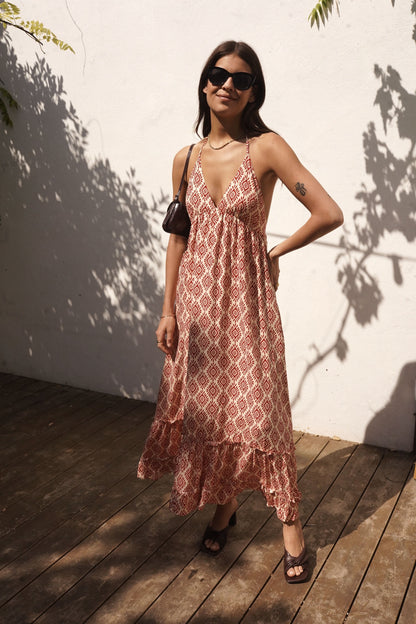 Tulum | Vestido boho holgado espalda descubierta