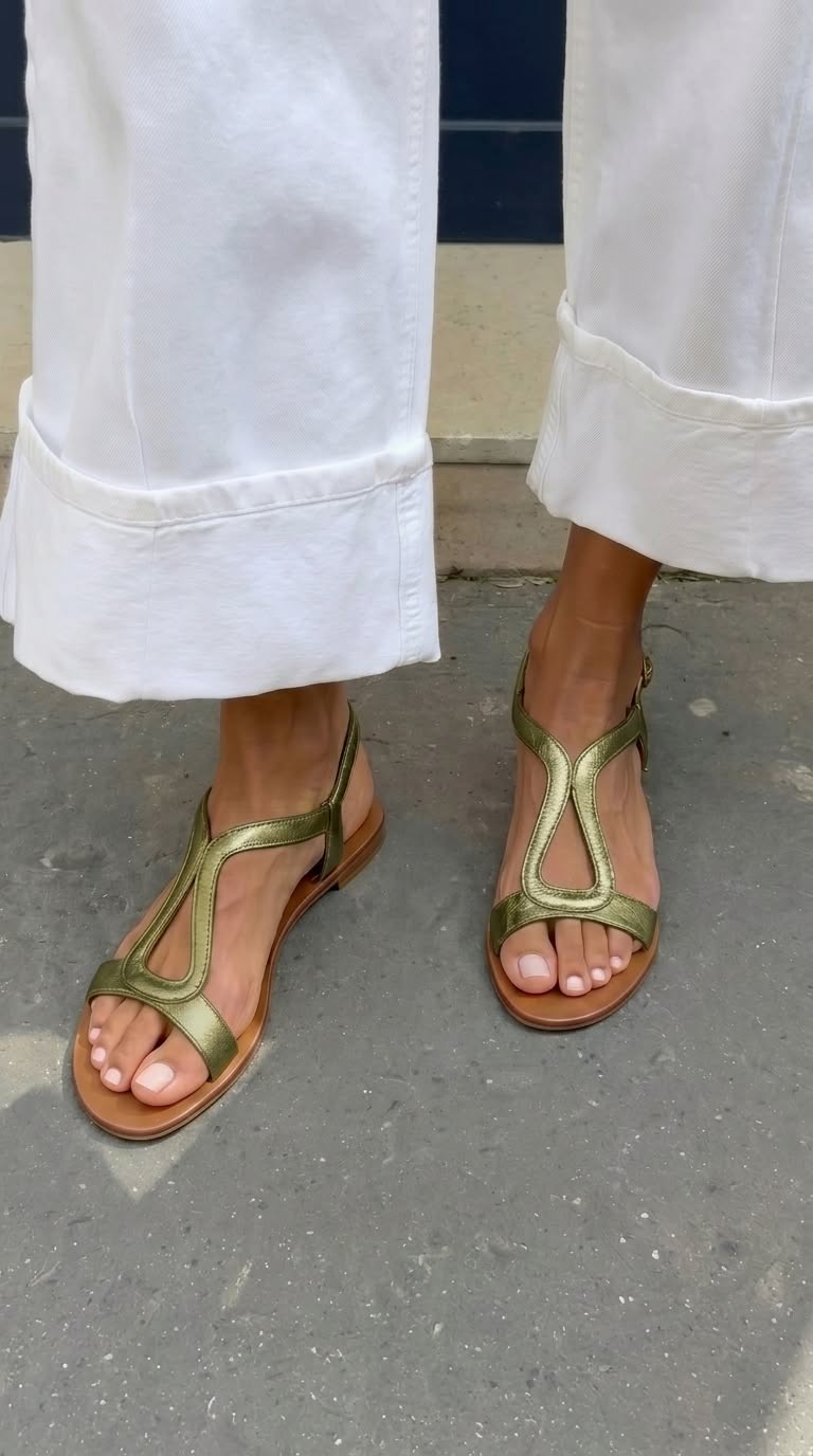 Georgina | Sandalias Doradas de Verano