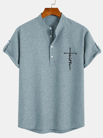 Nómada | Camisa Lino Beige Manga Corta