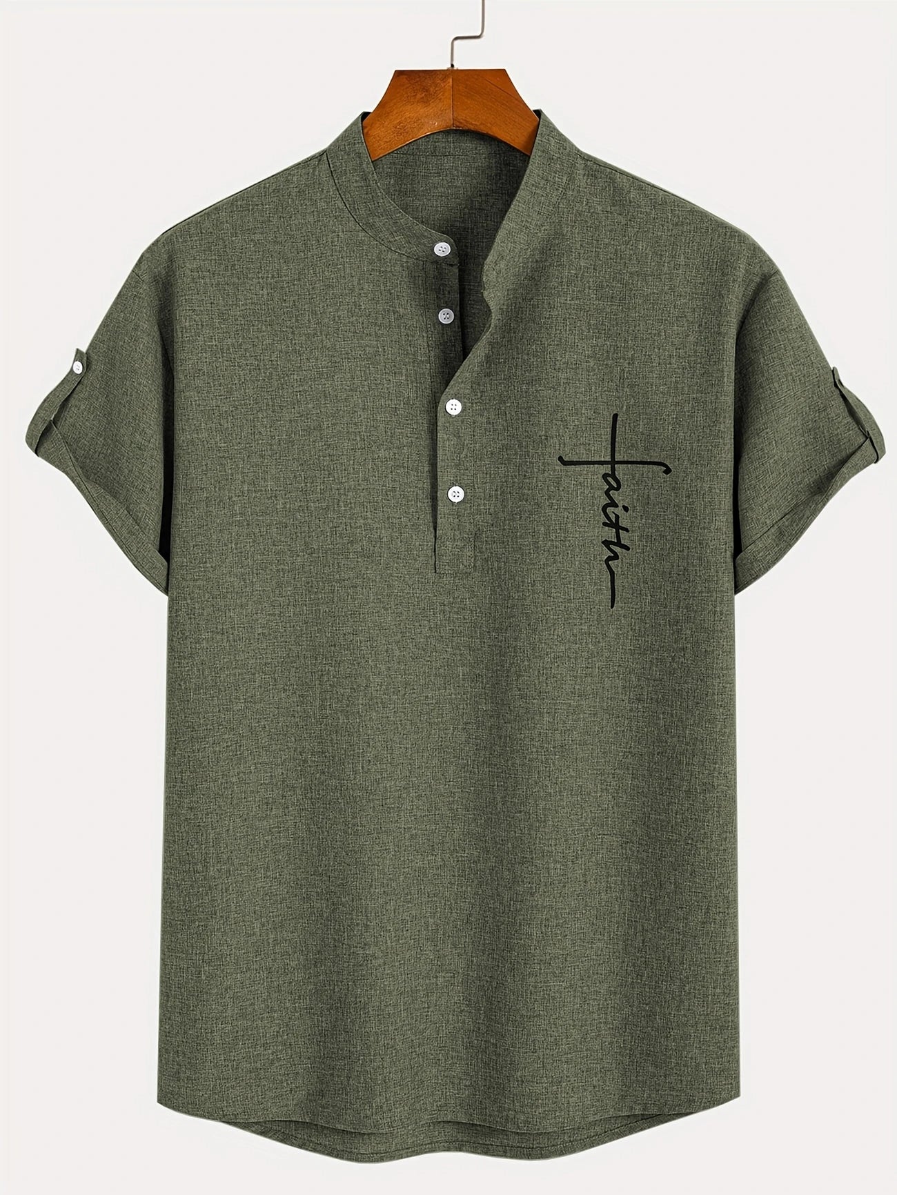 Nómada | Camisa Lino Beige Manga Corta