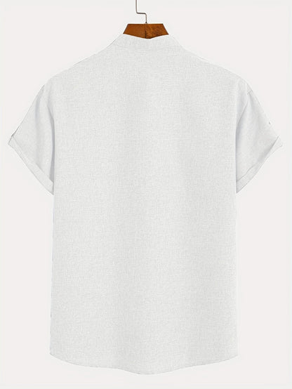 Nómada | Camisa Lino Beige Manga Corta