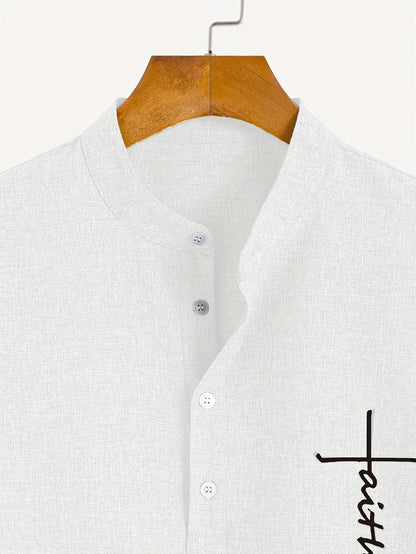 Nómada | Camisa Lino Beige Manga Corta