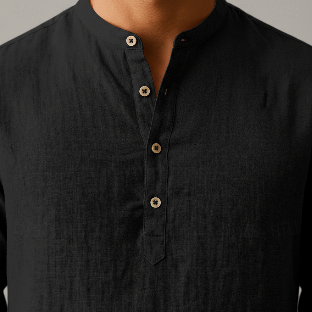 Santorini | Camisa lino azul claro elegante