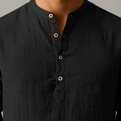 Santorini | Camisa lino azul claro elegante