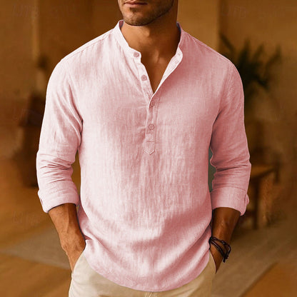 Santorini | Camisa lino azul claro elegante