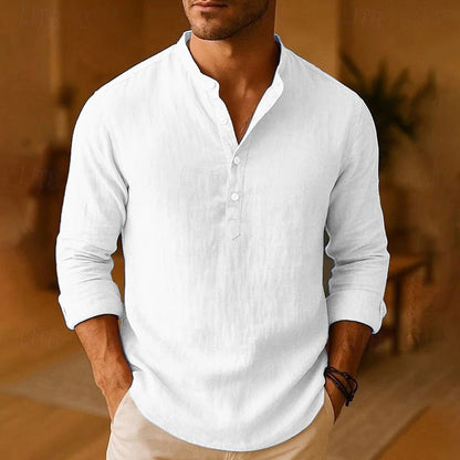 Santorini | Camisa lino azul claro elegante